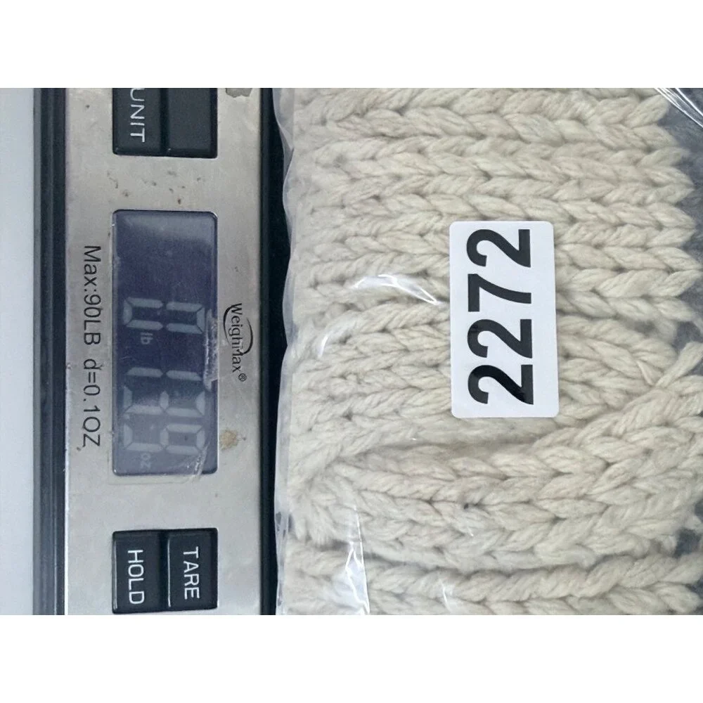Vtg Y2K Abercrombie & Fitch Wool Blend Scarf Chunky Cable Knit Block Striped Gra